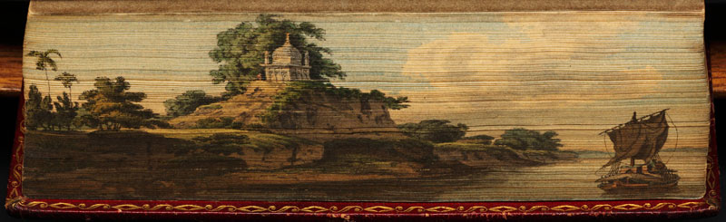 indian river scene fore edge book painting 40 Hidden Artworks Painted on the Edges of Books