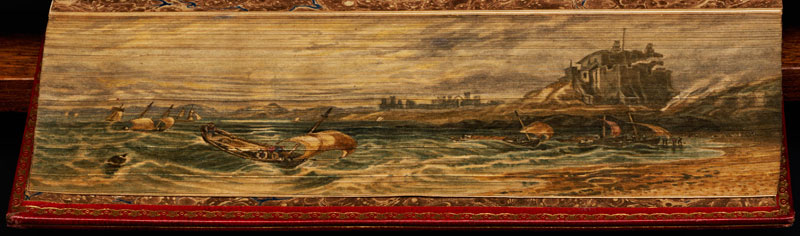 lindesfarne abbey fore edge book painting 40 Hidden Artworks Painted on the Edges of Books