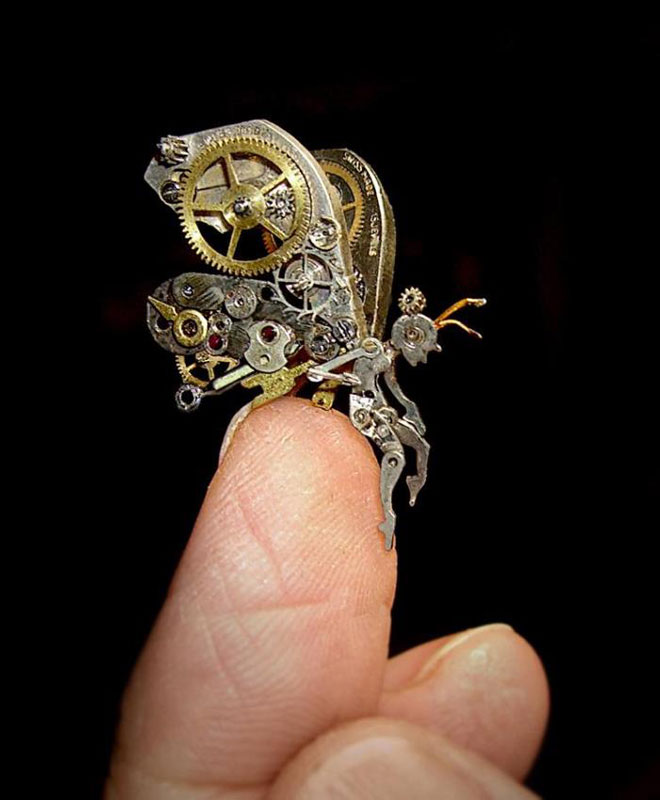 sculptures made from old watch parts sue beatrice 11 Artist Turns Discarded Keys and Coins Into Works of Art