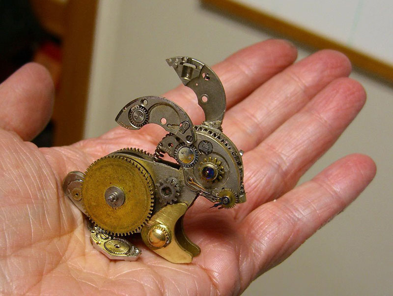 sculptures made from old watch parts sue beatrice (9)