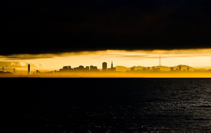 skyline silhouette san francisco from ablany beach Picture of the Day: Skyline Silhouette at Sunset