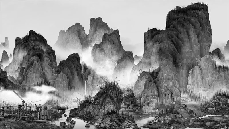 traditional chinese landscape paintings and modernized chinese cities yang yongliang (5)