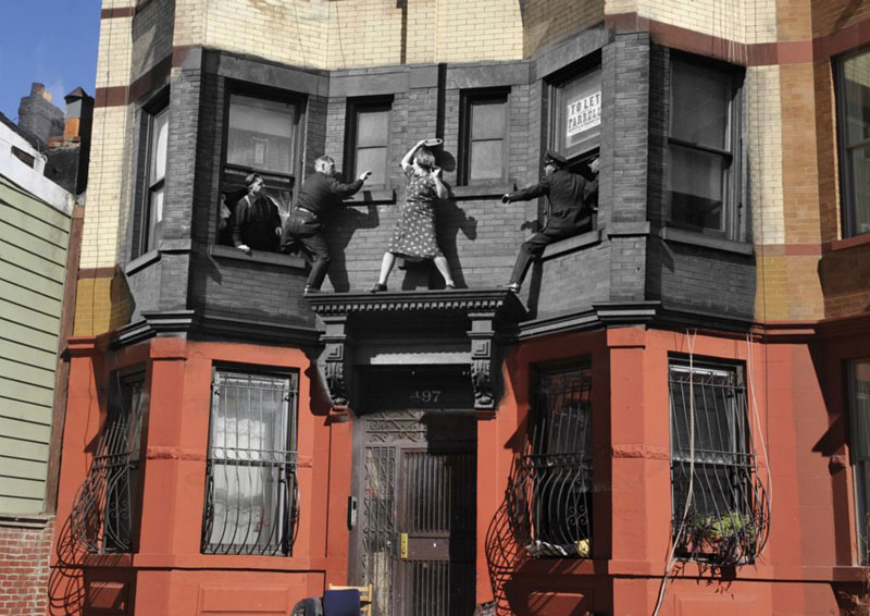 vintage photos of new york superimposed onto present day pics marc hermann 4 Famous Album Covers Superimposed onto their Actual Locations