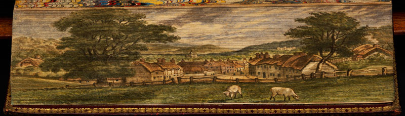 wimborne minster fore edge book painting 40 Hidden Artworks Painted on the Edges of Books