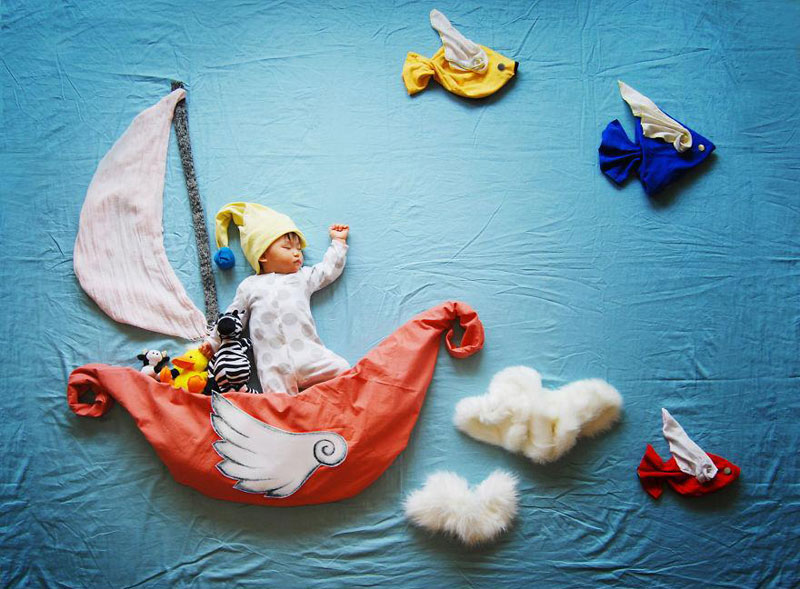 artist queenie liao turns nap time into adventure for baby son 3 These Two are Winning the Internet in their Sleep