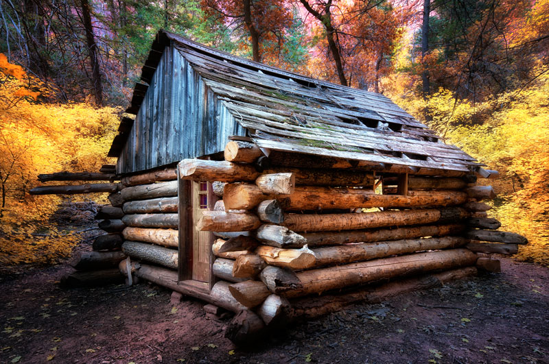 fife log cabin taylor creek kolob canyon zion national park utah Picture of the Day: Fife Cabin, Zion National Park
