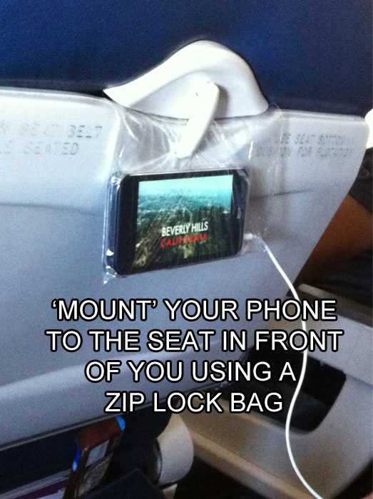 how to hang your phone on a flight life hack 40 Clever Life Hacks to Simplify your World
