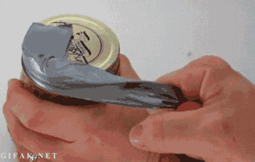 open a jar using duct tape gif 40 Clever Life Hacks to Simplify your World