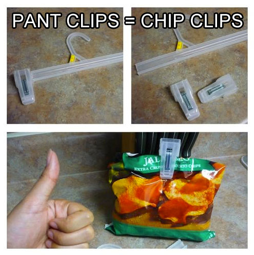 turn pant clips into chip clips life hack 40 Clever Life Hacks to Simplify your World