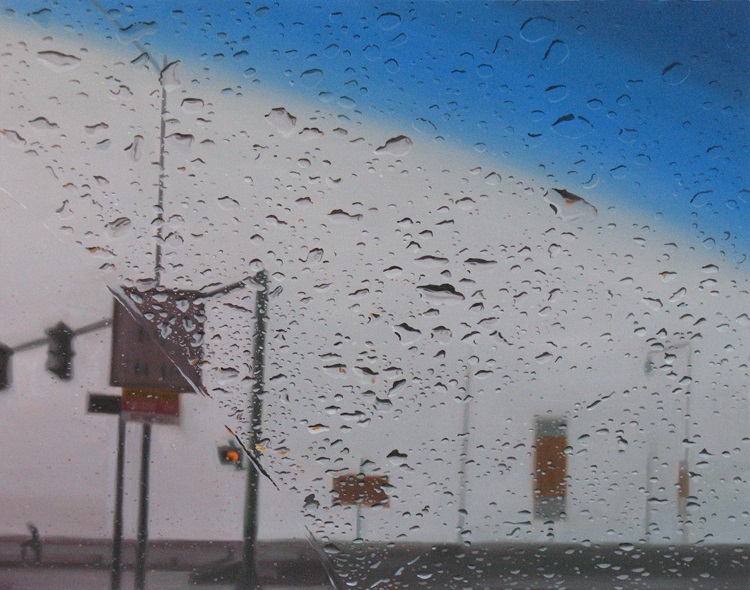 Angle  by Gregory Thielker oil painting through car windshield