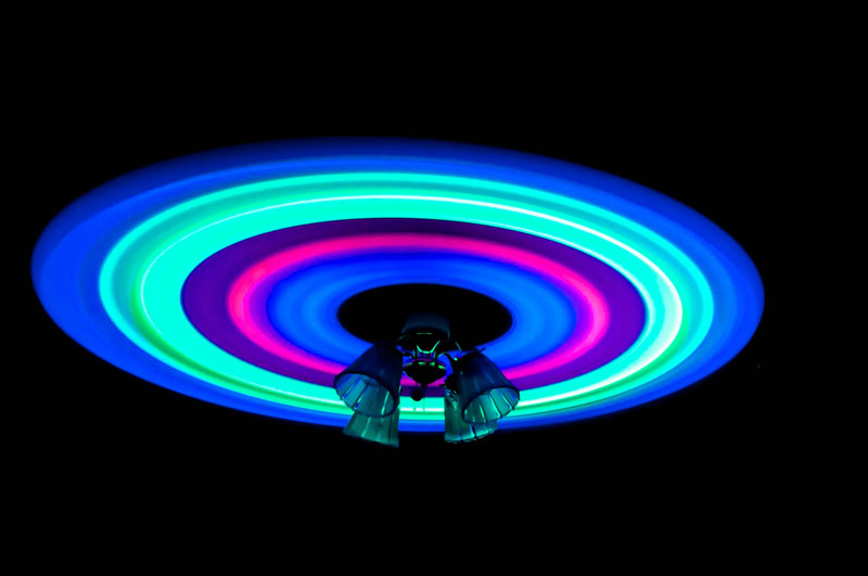 glowsticks and a ceiling fan long exposure photograph Picture of the Day: Glow Sticks and a Ceiling Fan