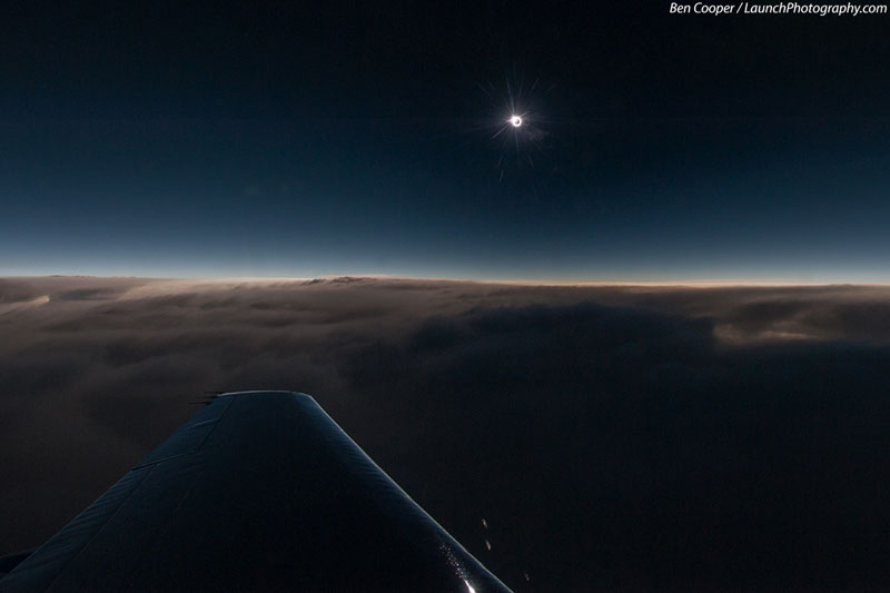 solar eclipse from an airplane ben cooper