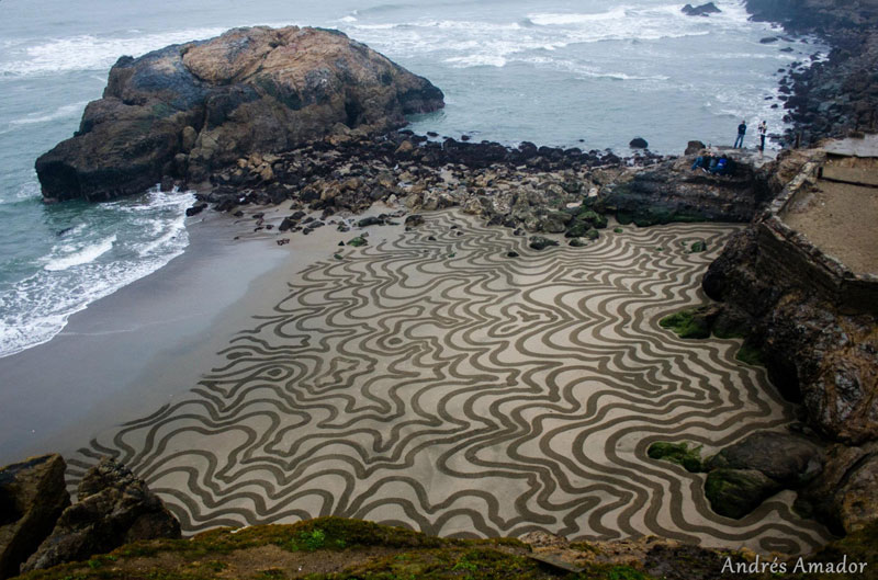 beach sand art with a by rake andres amador (7)