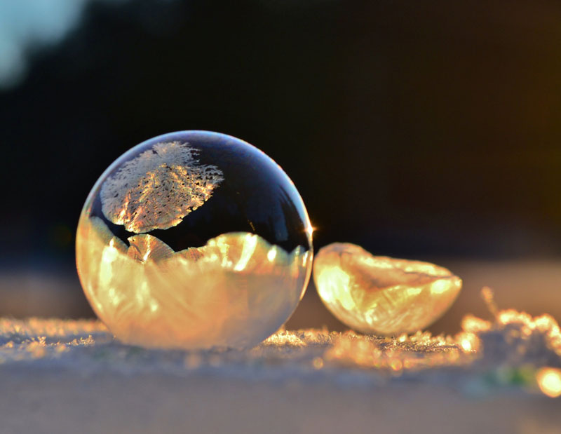 close ups of frozen soap bubbles angela kelly macro 12 Father Shares Life Lessons with his Kids Through Powerful Double Exposures