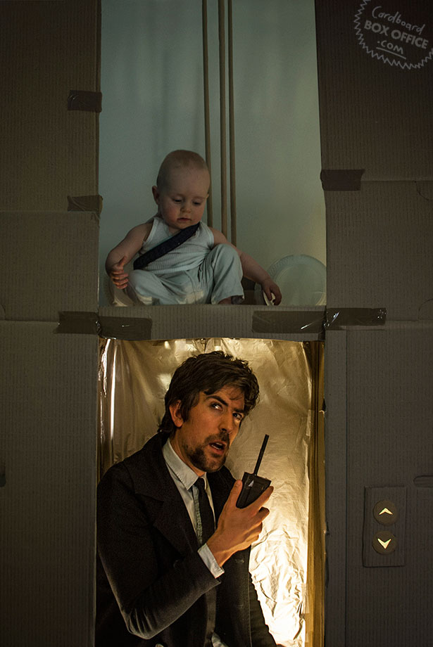 diehard Parents Recreate Movie Scenes with baby Son and cardboard