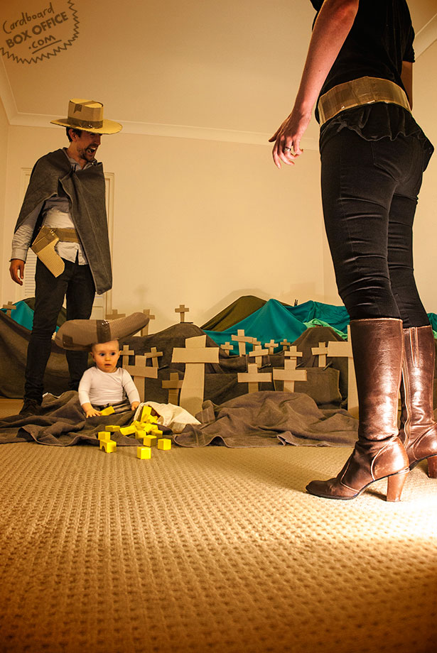 goodbadugly Parents Recreate Movie Scenes with baby Son and cardboard