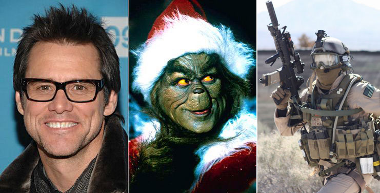 jim carey grinch navy seal 10 Things You Never Knew about 10 Famous Christmas Movies