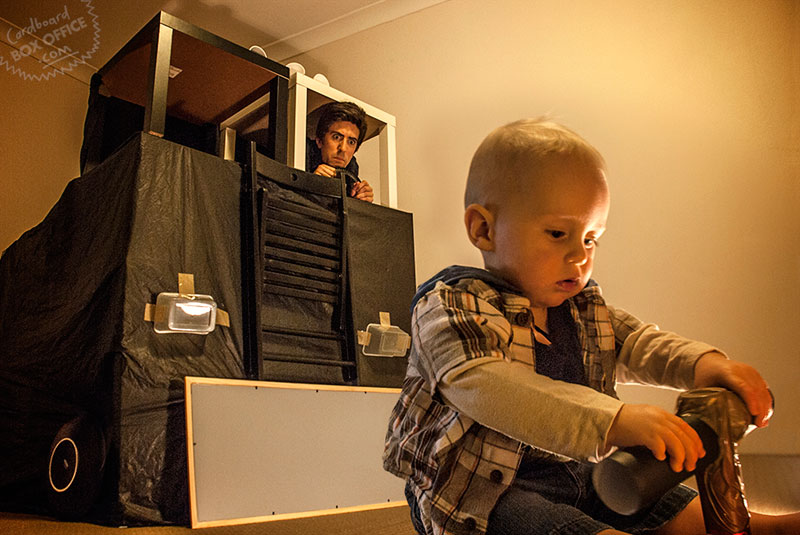 terminator Parents Recreate Movie Scenes with baby Son and cardboard