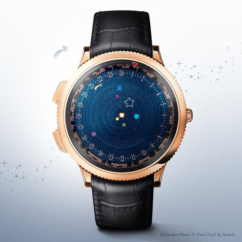 wristwatch shows solar system planets orbiting around the sun (4)