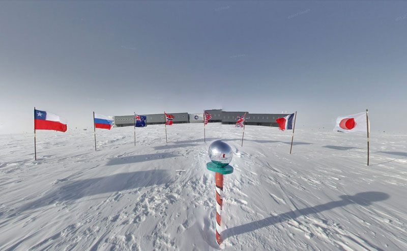 ceremonial south pole 3 Exploring Antarctica with Google Street View