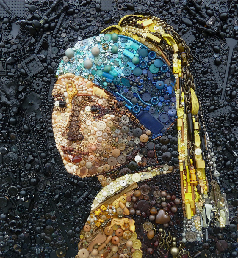 Famous Portraits Recreated from Recycled materials and found Objects by Jane Perkins  (1)