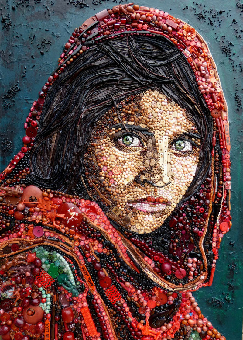 famous portraits recreated from recycled materials and found objects by jane perkins 4 Artist Turns Discarded Keys and Coins Into Works of Art
