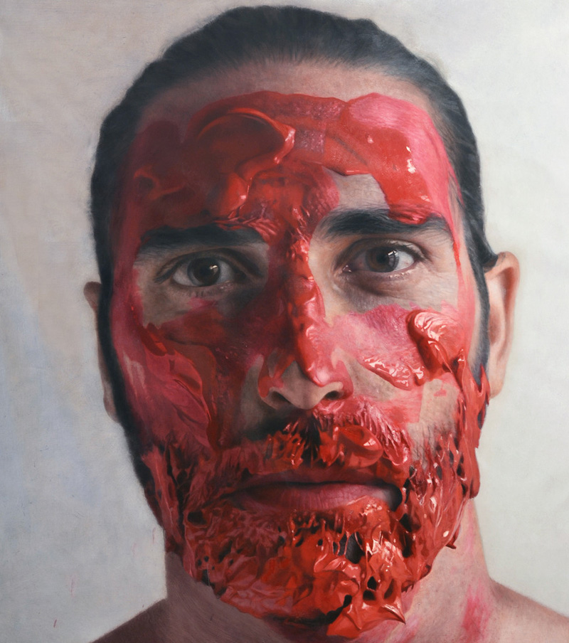 hyperrealistic self portraits paint on face by eloy morales (10)