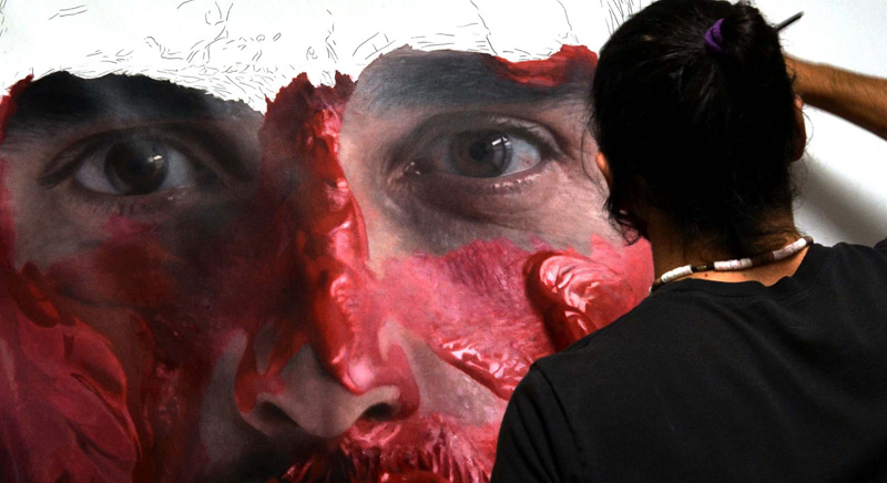 hyperrealistic self portraits paint on face by eloy morales (2)