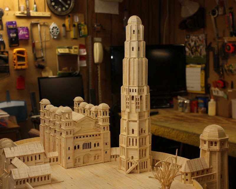 minas tirith made from matchsticks by pat acton matchstick marvels (5)