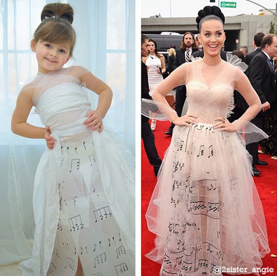 Mother and Daughter Recreate Paper Versions of Dresses Worn by Celebs (2)