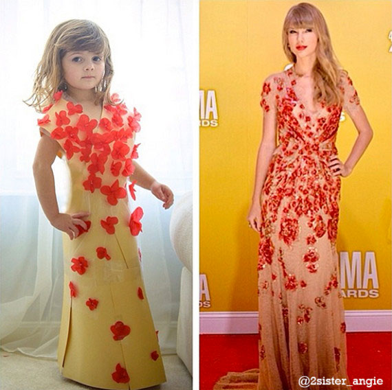 Mother and Daughter Recreate Paper Versions of Dresses Worn by Celebs (3)