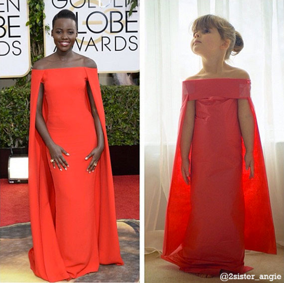 Mother and Daughter Recreate Paper Versions of Dresses Worn by Celebs (8)