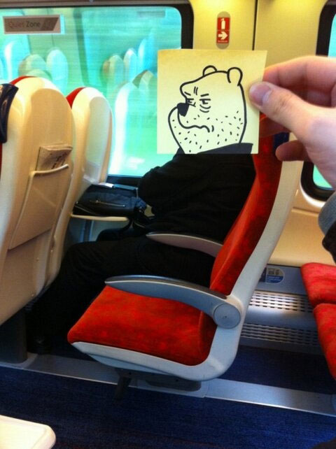 october jones gives people cartoon faces on train ride to work (13)