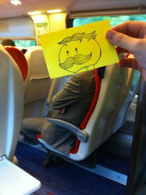 october jones gives people cartoon faces on train ride to work (8)
