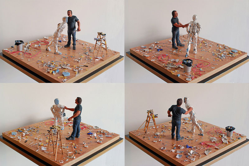 tom-friedman in studio miniature model diorama by joe fig