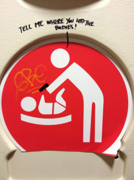 baby changing sign graffiti