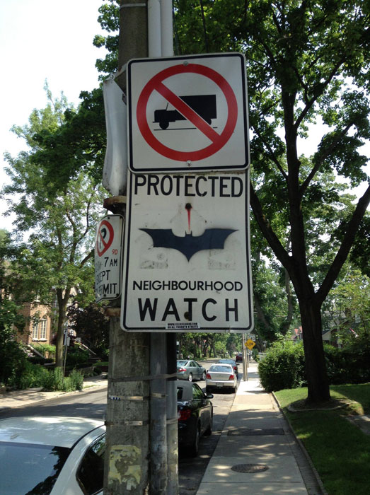 batman neighborhood watch sign