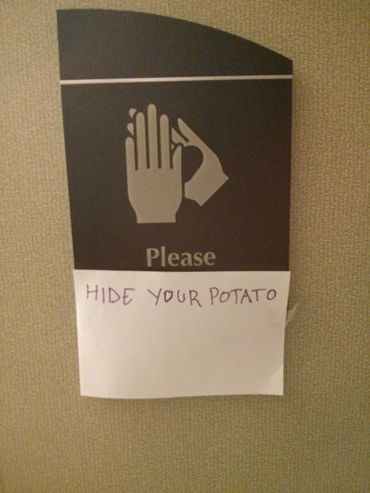 hide your potato sign funny