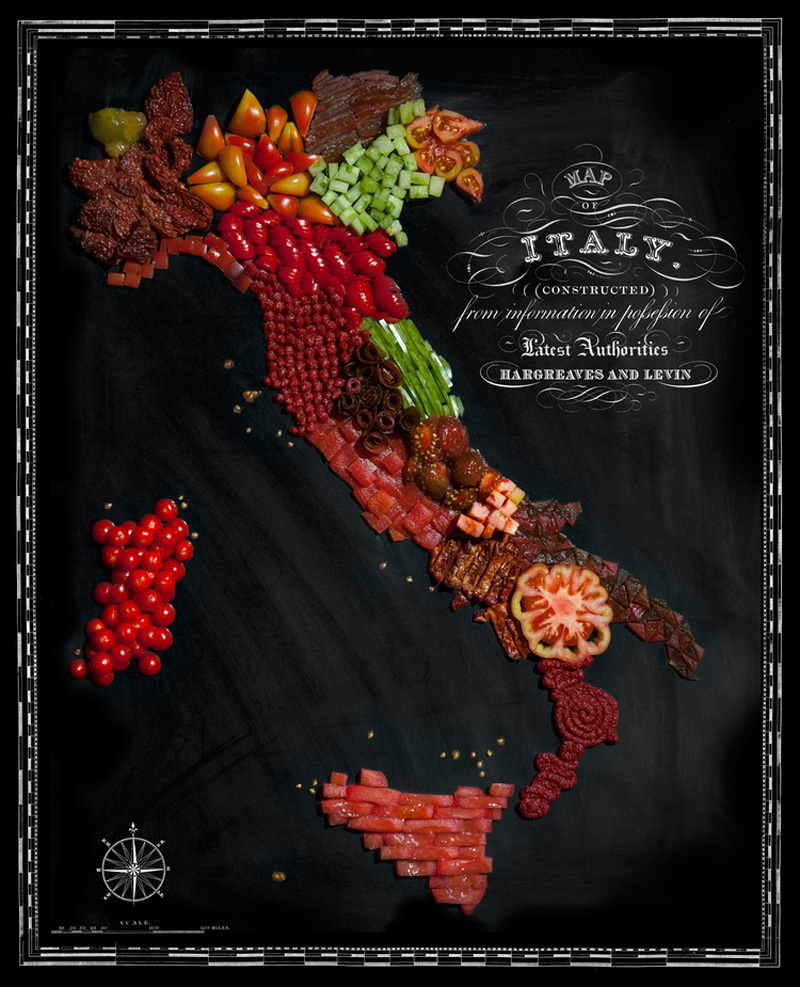 Map of Italy Made from Regional Foods by caitlin levin and henry hargreaces (4)
