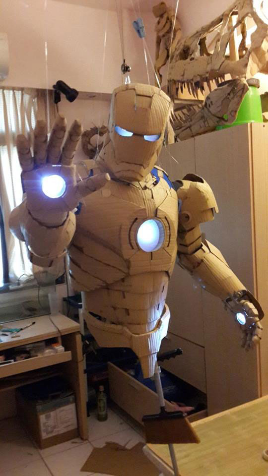 ironman suit made of cardboard by kai xiang xhong 10 This Guy Built a Millennium Falcon Quadcopter and Its Awesome