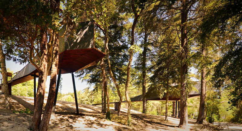 snake-shaped tree house by luis and tiago rebelo de andrade pedras salgadas spa and nature park (1)