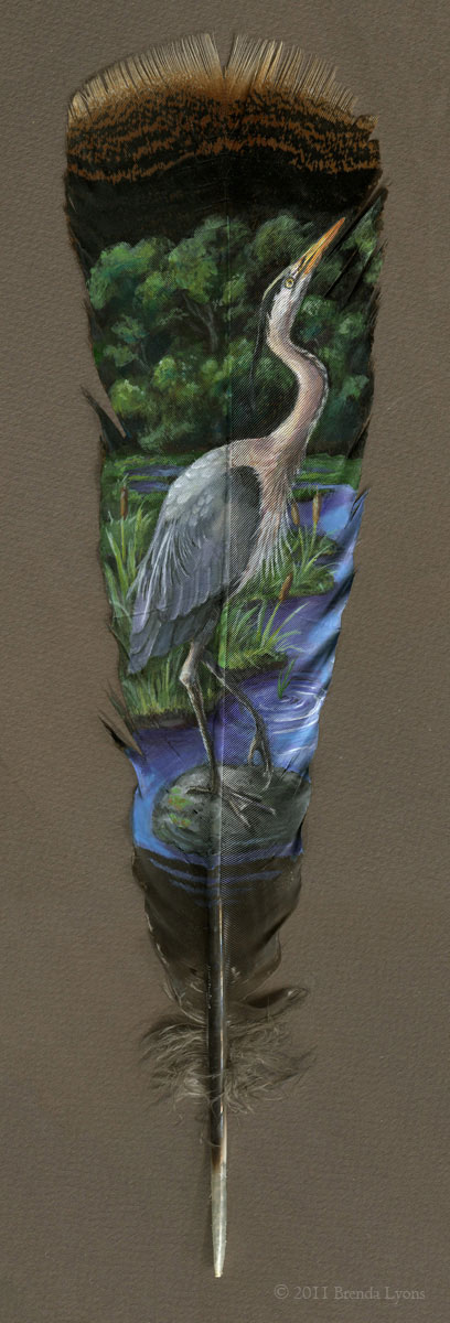 animals painted onto bird feathers by brenda lyons falcon moon studio (4)