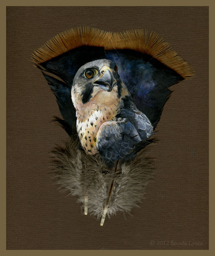 animals painted onto bird feathers by brenda lyons falcon moon studio (6)