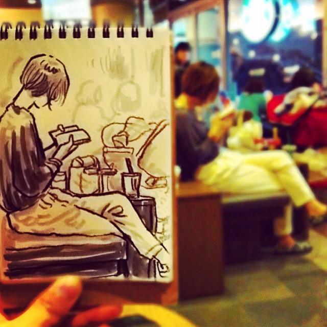 speed sketches of everyday scenes by hama house (7)