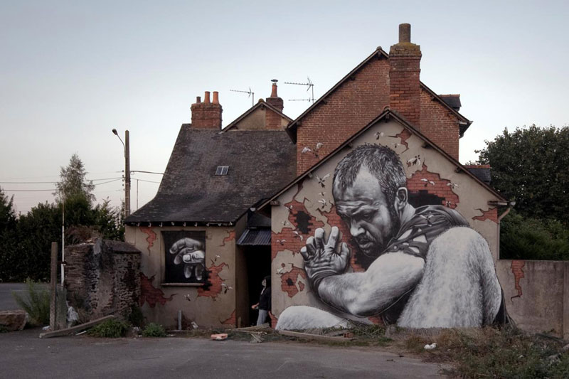 street art graffiti by mto 2 MTO Completes 2 Part Mural in Two Countries to Highlight Immigration Issues