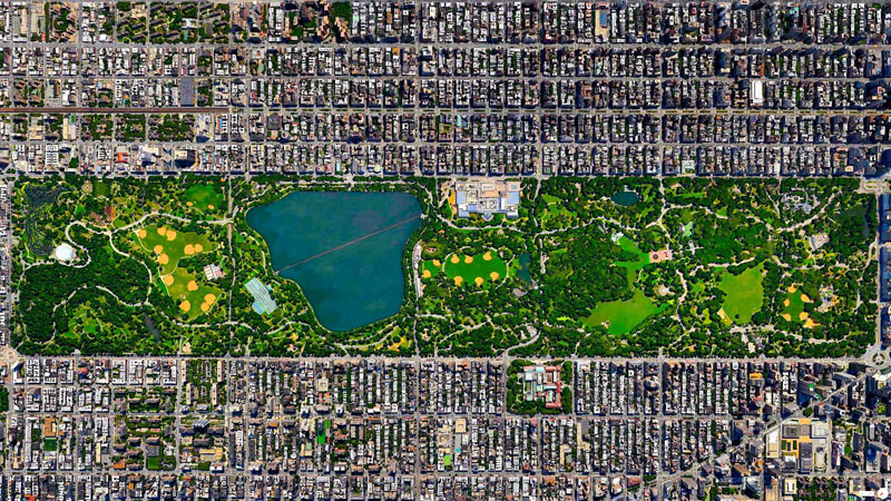 central park new york city from above aerial satellite 17 Satellite Photos Around the World that Will Change Your Perspective