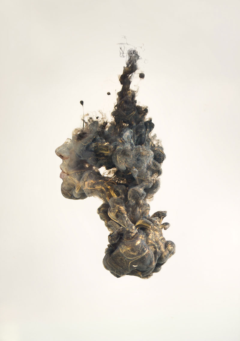 double exposure faces blended into plumes of ink in water by chris slabber (7)