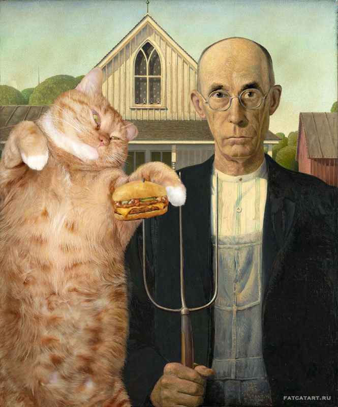fat cat photoshopped into famous artworks (13)