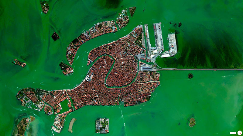 venice italy from above aerial satellite 17 Satellite Photos Around the World that Will Change Your Perspective