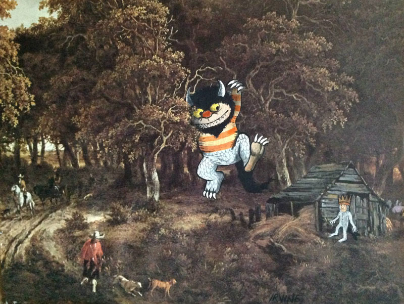 adding characters to thrift store paintings by david irvine gnarled branch (34)